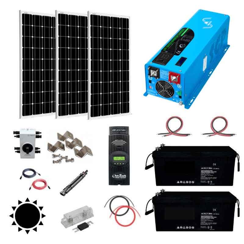 Complete Off-Grid Solar Kit - 4,000W 120/240V Output [2.4kWh-5.2